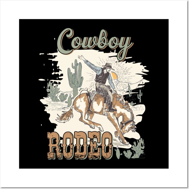 Cowboy Rodeo Country Music Lover Gift For Men Women Wall Art by tearbytea